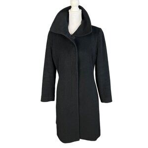 Larry Levine Women's Black Wool/Cashmere Pea Coat Size 6
